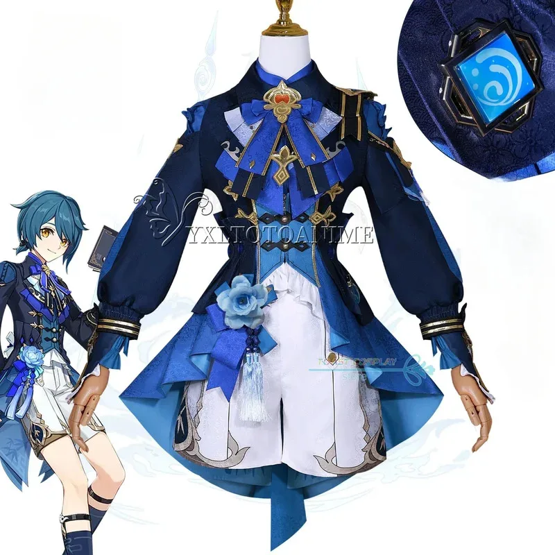 Genshin Impact Lantern Rite Xing Qiu Cosplay Costume Bamboo Rain Xingqiu New Outfit Cosplay Costume Uniform Xing Qiu  shoes