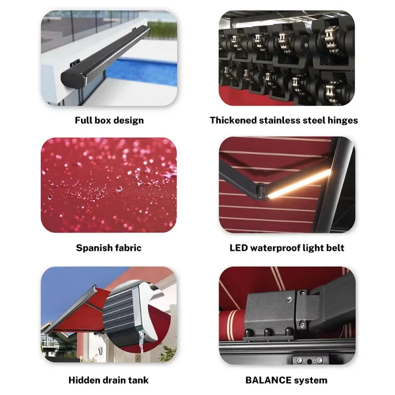 

Сверхмощный алюминиевый тент с полной кассетой | Моторизованный выдвижной наружный навес