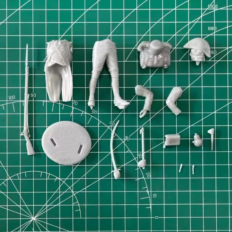 Kit de figurines en résine moulée sous pression, échelle 1/24, 75mm, armée antique de Napoléon, fusilier, jouets miniatures, Diorama non assemblé et non peint