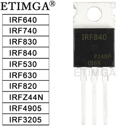 10PCS/LOT MOSFET IRF640NPBF IRF740 IRF830 IRF840 IRF530 IRF630 IRF820 IRFZ44N IRF4905 IRF3205 TO220 TO-220 New Transistor