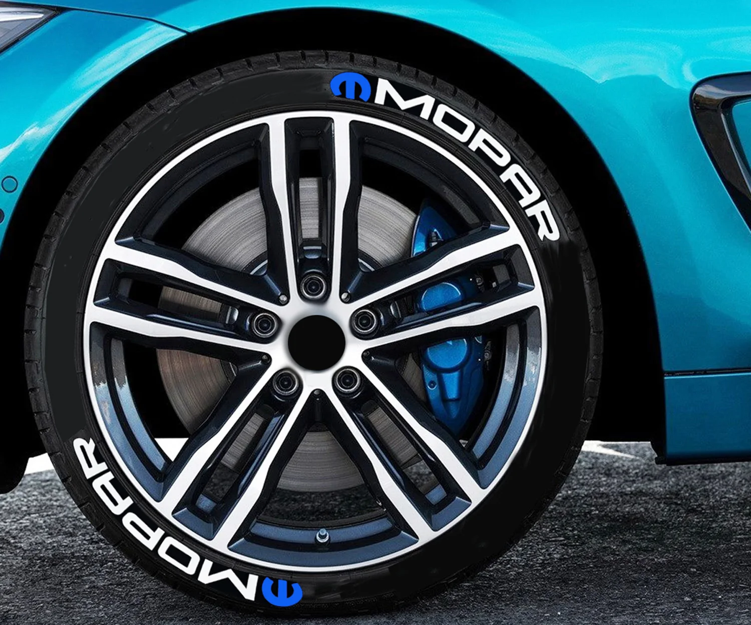 8pcs Car Tire Wheel Stickers Car Tuning Universal 3D Permanent PVC Joined Tire Decor Decals Car Tyre Personalized Stickers