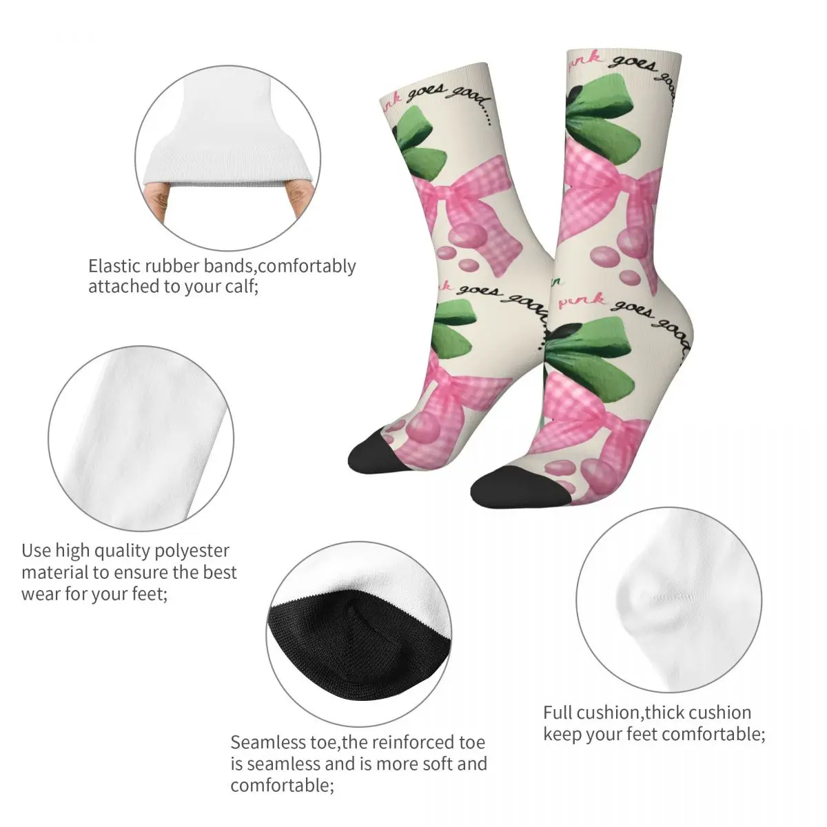 Hip-hop Wicked Elphaba & Glinda Football Socks Shiz University Polyester Middle Tube Socks for Unisex Sweat Absorbing