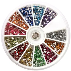 New High Quality 3600pcs Nail Art Tips Decoration 1.5mm Rhinestone Glitter Gem Crystal wheel for Acrylic UV gel system