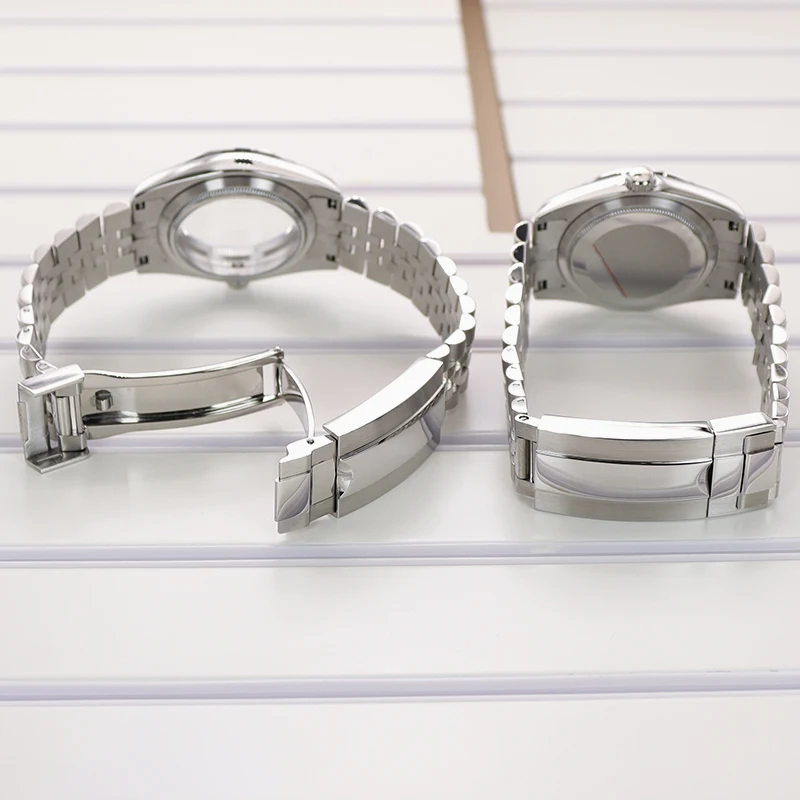 36mm 39mm Stainless Steel Watch Case 5-link Bracelet For NH35 NH36 NH34 Miyota 8215 Movement 28.5mmDial Sapphire Glass Air King