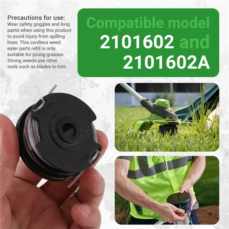 [NEWA76K!】 Weed Eater Dual Line String Trimmer Replacement Spool For Greenworks 2900719,20Ft 0.065Inch (4 Spool + 1 Cap)