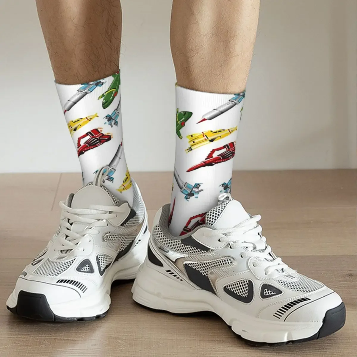 Chaussettes longues à motif Thunderbirds pour hommes et femmes, bas Harajuku, super doux, toutes saisons, accessoires pour cadeau d'anniversaire