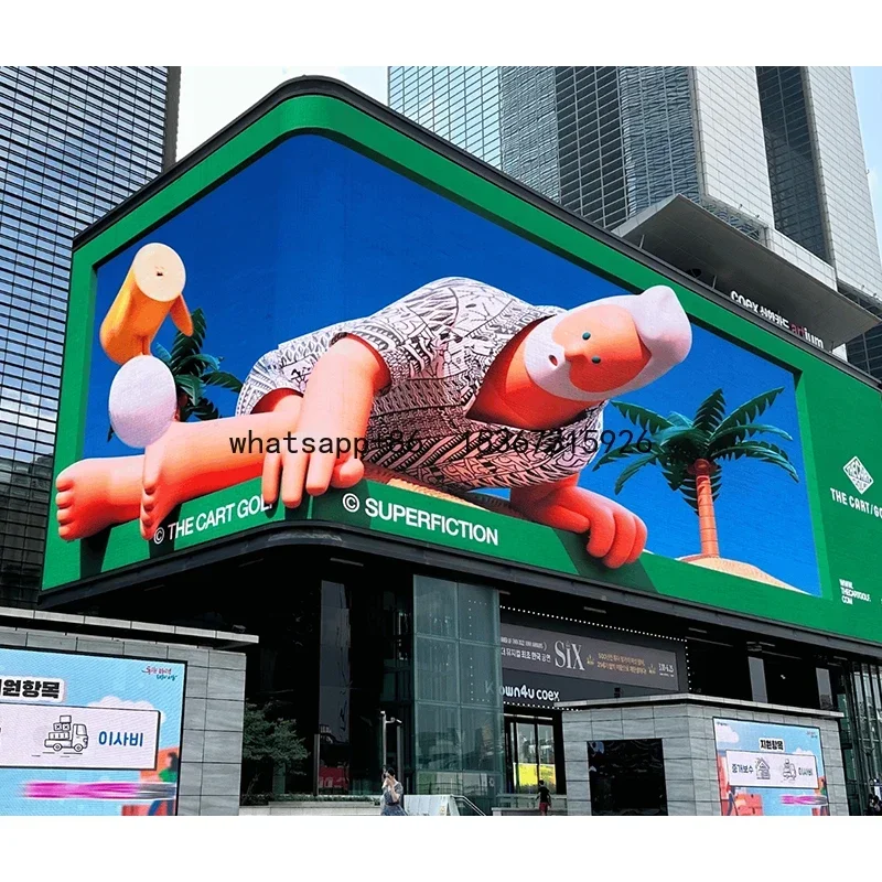 3D outdoor 90 degree corner mall building led screens for outdoor advertising