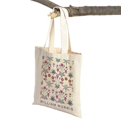 William Morriso borse per la spesa da donna doppia stampa Casual Vintage Flower Boh Shopper Bag Lady Canvas Tote borsa da viaggio riutilizzabile