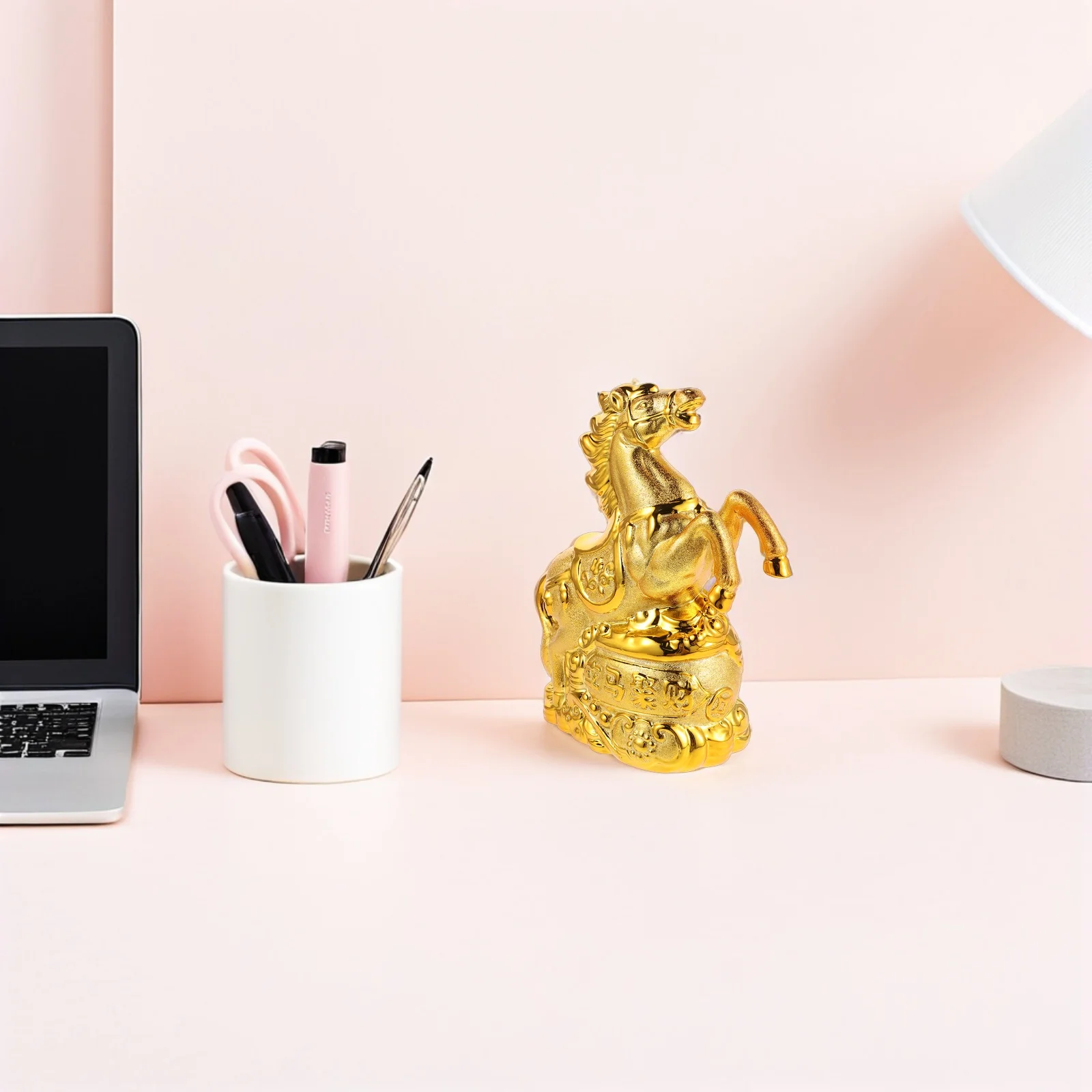 

Ceramic Zodiac Horse Money Bank Glossy Horse Coin Box Decorative Animal Savings Jar Home Office Table Ornament