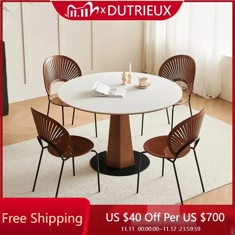 

Round Unique Dining Table Organizer Study Event Nordic Luxury Dining Table Restaurant Modern Juegos De Comedor Salon Furniture