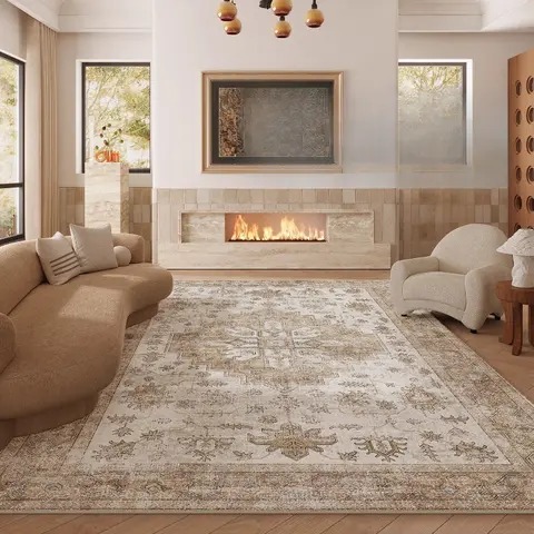 Alfombra rosa Vintage para sala de estar, alfombra artística de lujo de estilo nórdico para dormitorio, lavable a máquina, plegable, antideslizante, tapete para mesa de centro