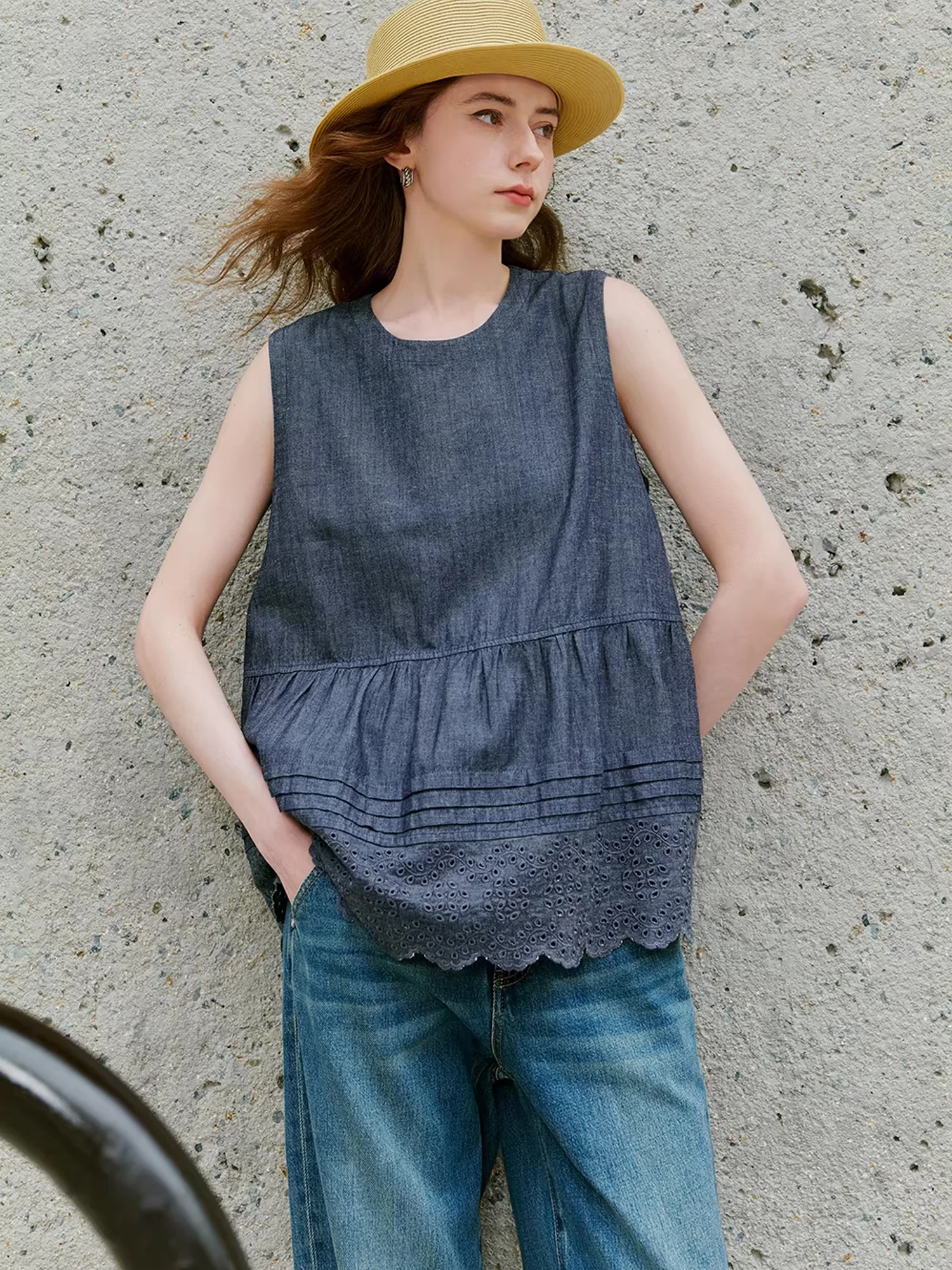 

Женская рубашка свободного кроя из хлопка и льна с вышивкой в художественном стиле, с узором в виде куклы, дышащая, средней длины, с круглым вырезом U4235R45