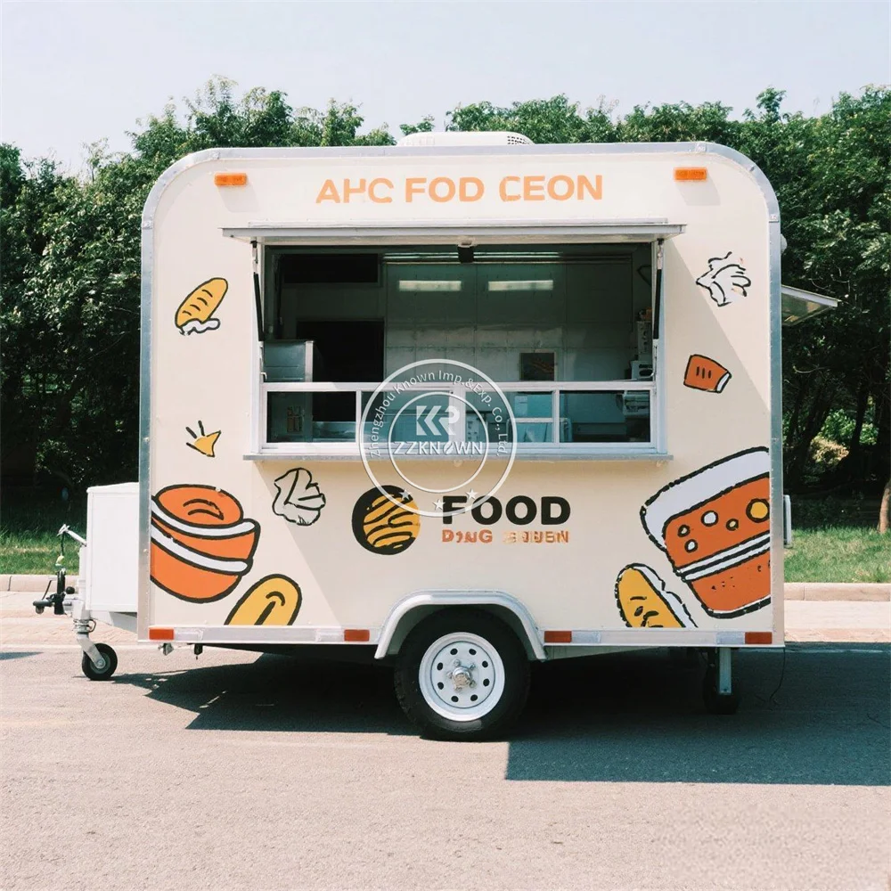 Camión de comida móvil personalizado, quiosco de café STtreet, concessión de patatas fritas, barbacoa, Pizza, remolque de comida con cocina completa