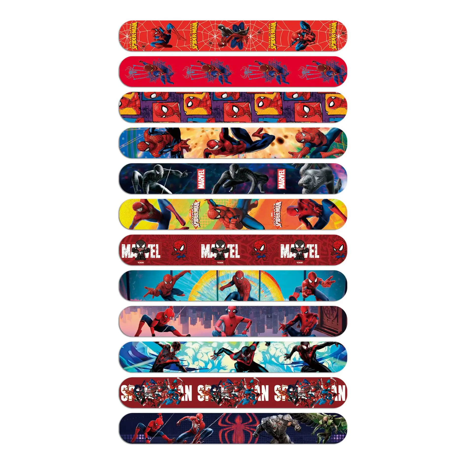 Hero Themed Spider-Man Slap Bracelets Kids Cartoon Toy Wristband Party Gift Snap Band Hand Accessory For Boys Birthday Favors