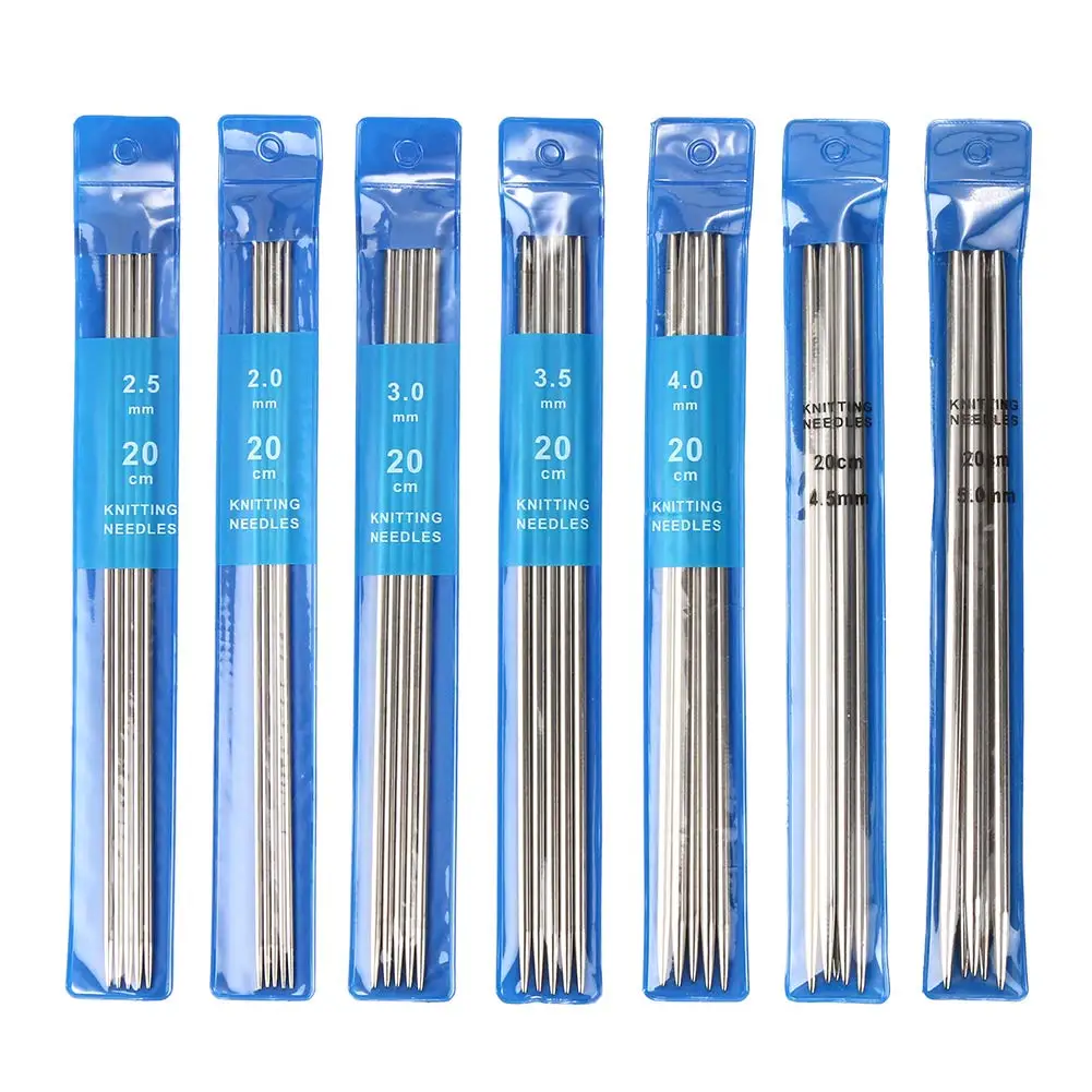 35pcs Knitting Needle Double Pointed Straight Knitting Needles Handmade Art Crafts Handcrafts Portable Reusable Sewing Tools