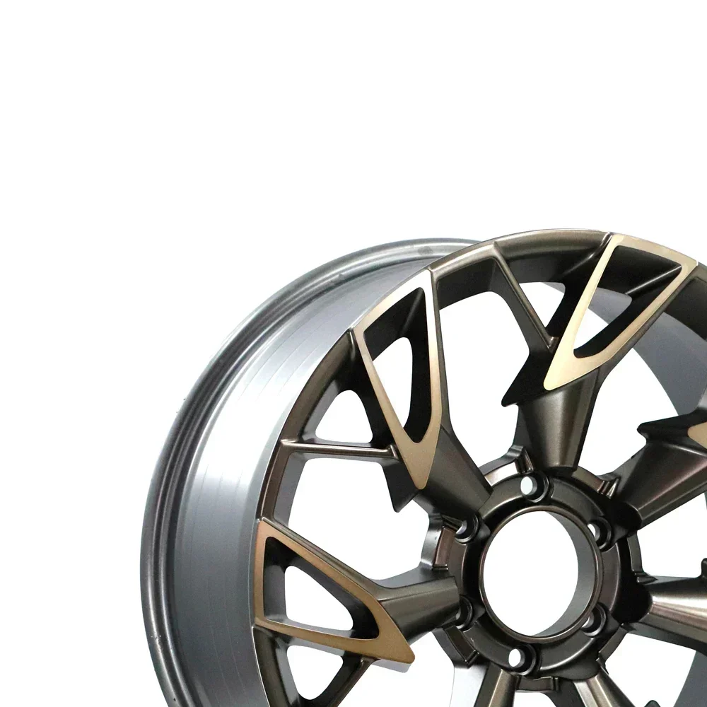 Alloy Wheels with PCD 6x139.7mm Car Wheels Multi Spoke for Replace or Repair Passenger Car Black Machine Face 20 Inch