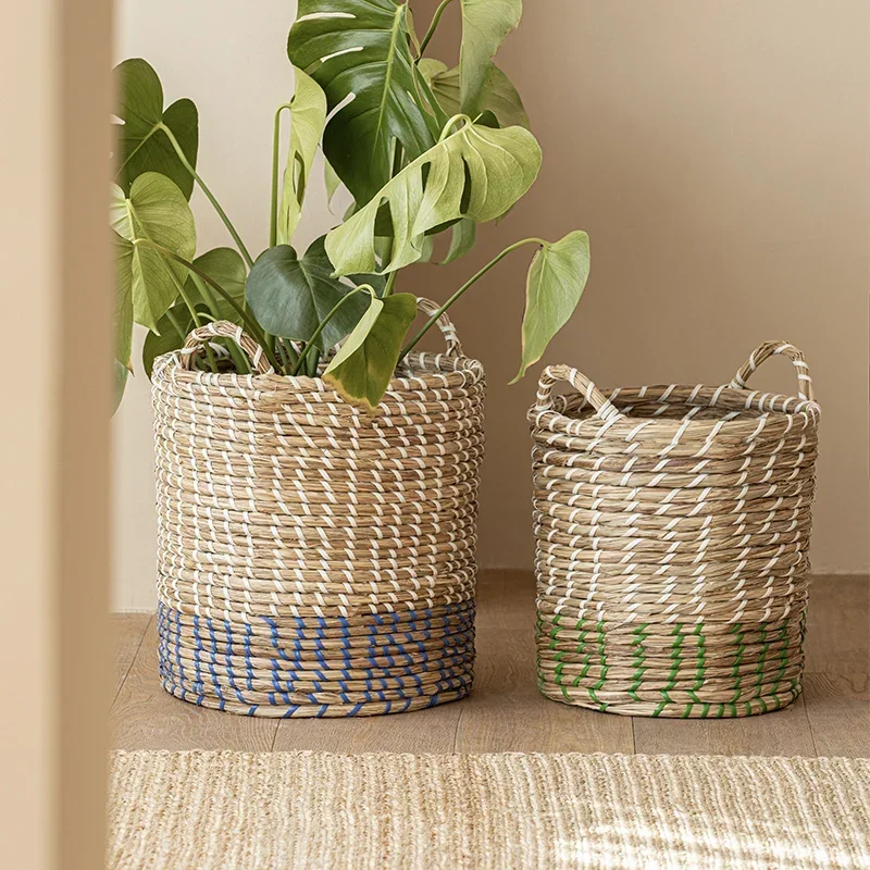 

Natural Sea Grass Pots For Plants Large Woven Stand For Flowers Japanese Simple Flower Pots Versatile Scene Home Garden