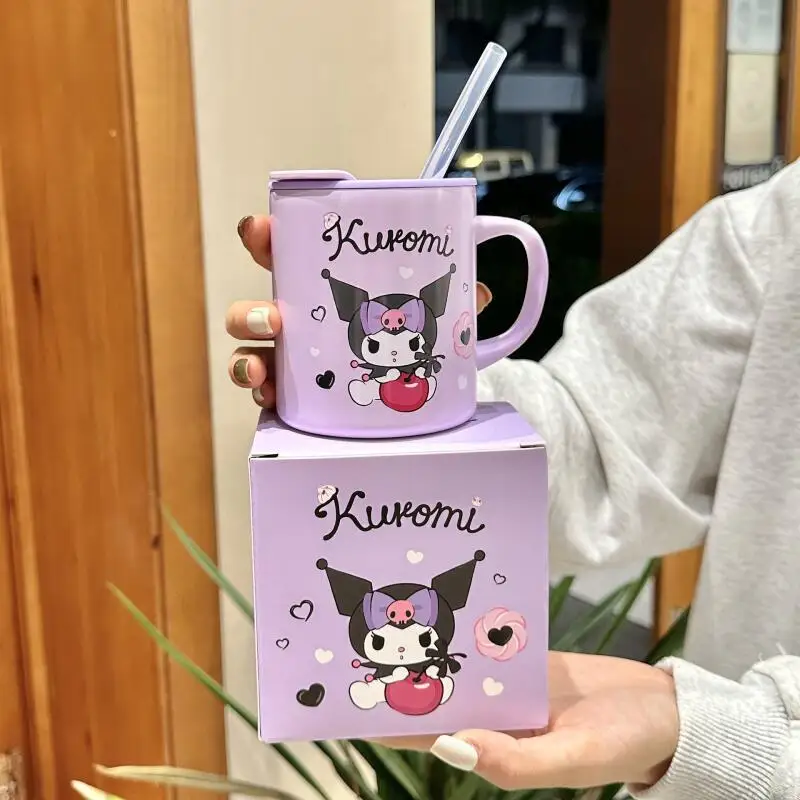 

Милая детская чашка Cartoonkuromi Cinnamoroll, красивый материал 316, высококачественная чашка для молока с крышкой, открытая чашка, модный праздничный подарок