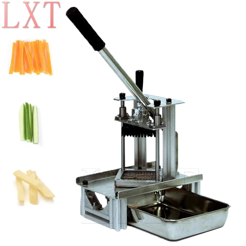 Stainless Steel Manual Potato Strip Cutter Machine Commercial French Fries Chips Slicer Radish Cucumber Fruit Vegetable Cut Tool