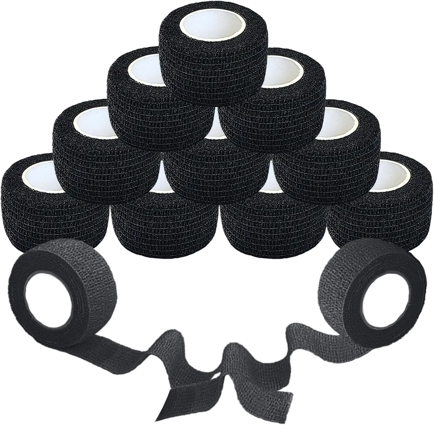 3/6/12/24/48 2.5CM Tattoo Grip Bandage Cover Black Tape Tattoo Handle Bandage Self-adhesive Elastic Bandage Grip Wrap Tattoo Acc