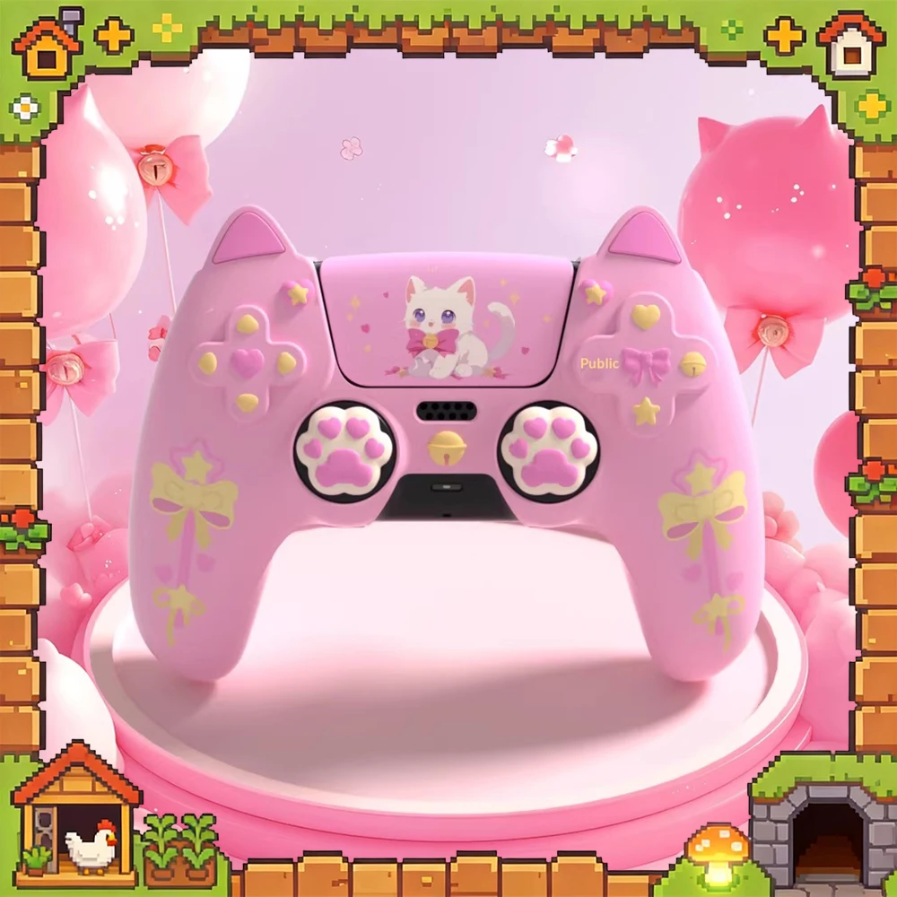 

Защитный чехол PlayVital Sweetheart Cat для геймпада из высококачественного силиконового геля, точное литье, защитный чехол для игровой рукоятки