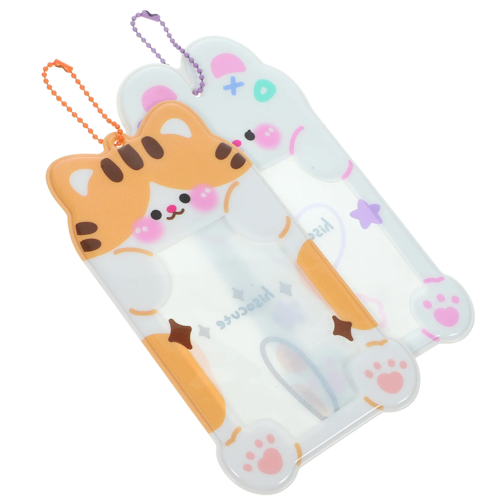 

2Pcs Cartoon Animal PVC Card Holder Clear Protective Sleeve Lightweight Id Badge Cover for Office Student Bus Cards