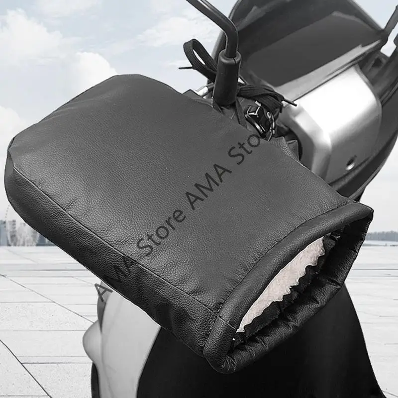 

X7JF Thermal Insulated Motorcycle Riding Gloves Windproof Reflective Handlebar Muffs Cover For Winter Riding