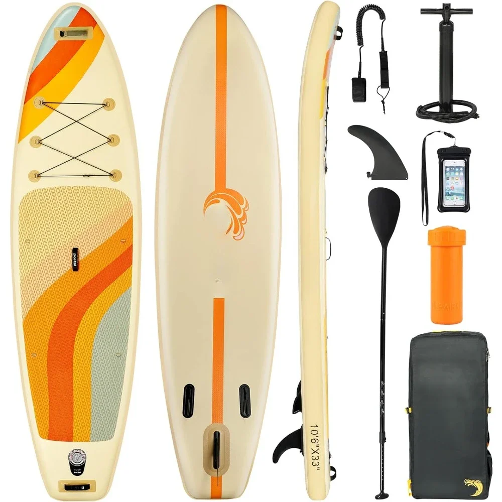 

Inflatable Paddle Board，11'6'' Stand Up Paddleboards, Non-Slip Deck Blow up Paddle Boards with Adjustable Paddle, Carry Bag