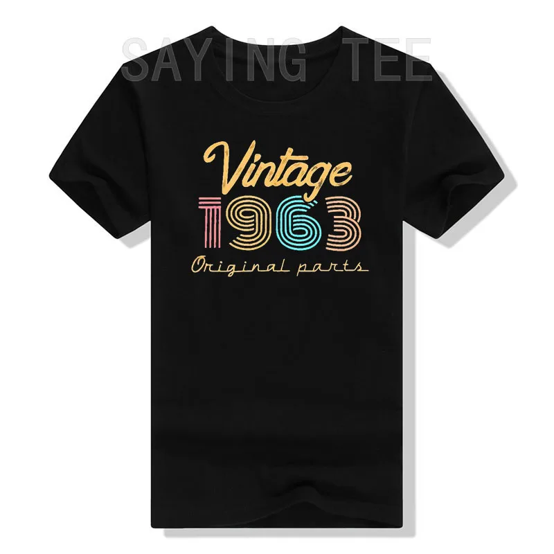 

Womens 60th Birthday T-Shirts Vintage 1963 Shirt 60 Years Old Casual B-day Gifts Short Sleeves Tees Tops Mama Mommy Wife Present