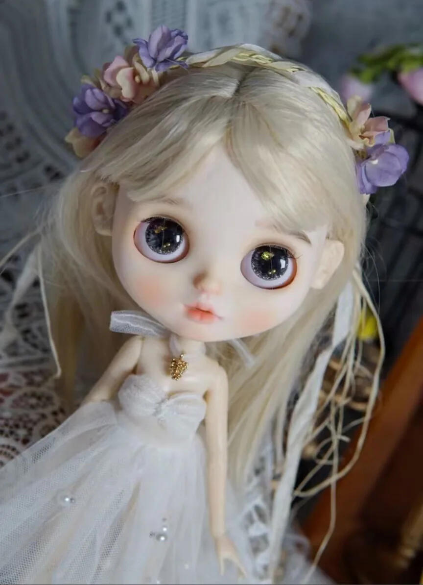 3pcs 2025 French style Blythe/landoudou Nail bead dress+neck decoration+socks (Fit for Lulu,ymy24,Ob22,24,26,zone, Jenny)