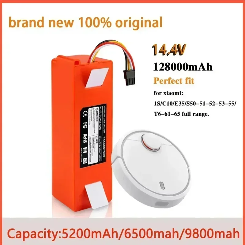 

14.4V BRR-2P4S-5200S Robotic Vacuum Cleaner Battery For Xiaomi Roborock S55 S60 S65 S50 S51 S5 MAX S6 Part E45/S45，original cell