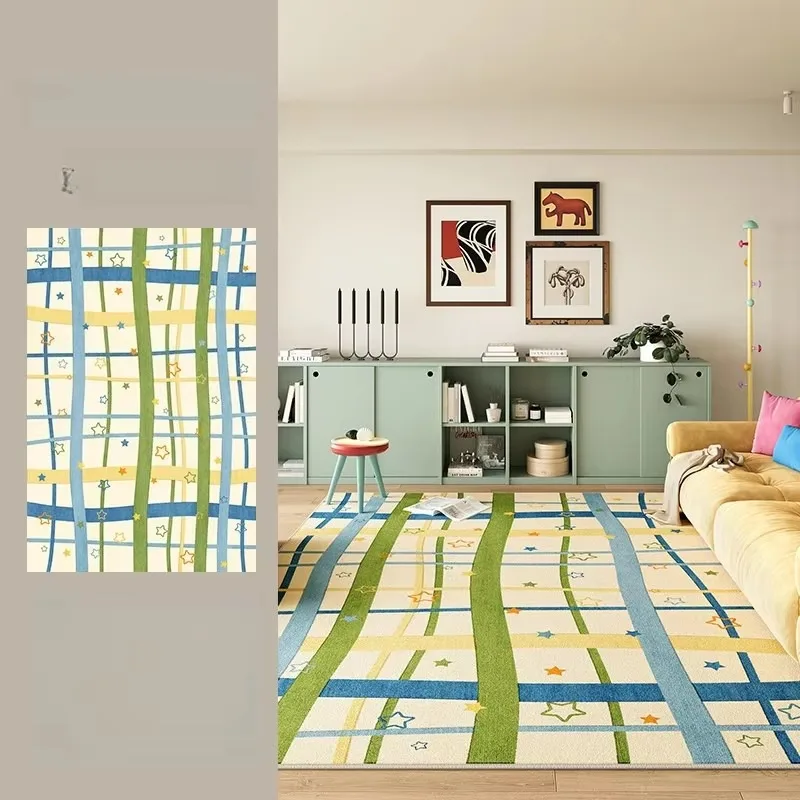 VIKAMA Happy Colors Rug Soft Warm and Non-Slip—Perfect for Living Rooms Sofas and Children’s Rooms—Home Furnishing Accessories
