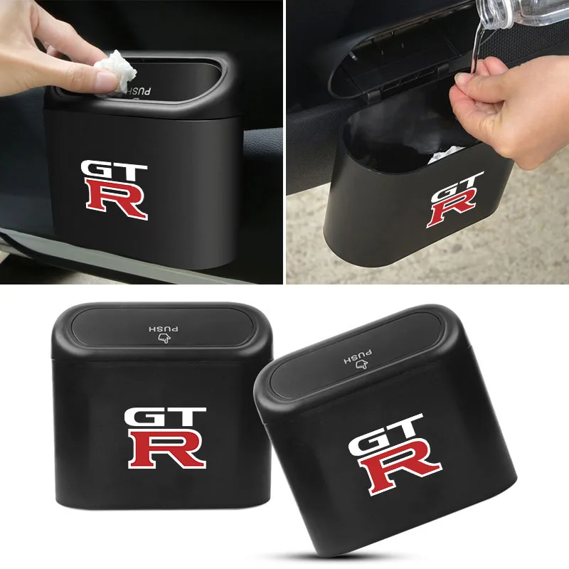 Car Trash Can Storage Box Vehicle Multifunctional Garbage Dust Case for Nissan GTR X-trail Tiida Qashqai J10 J11 Leaf Hub Caps