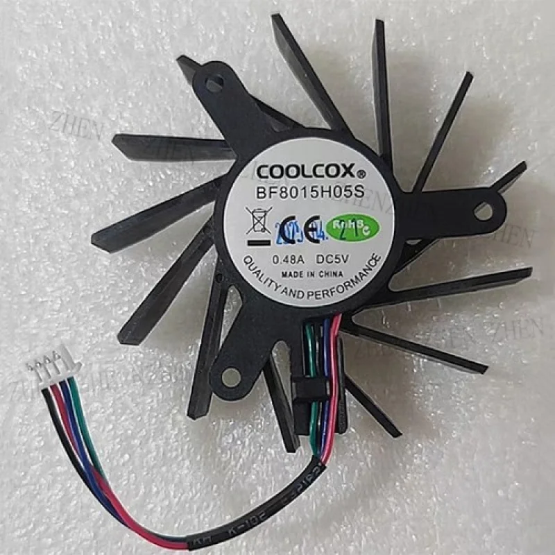 Y  1 Pc. New BF8015H05S Cooling Fan DC5V 0.48A Spacing 39mm Dia. 6CM 4Pin