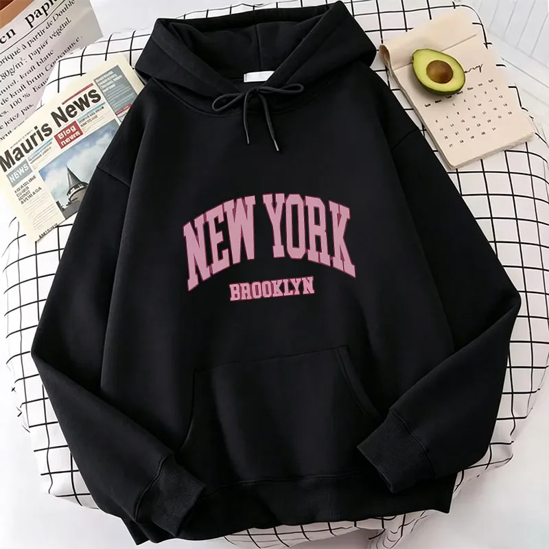 2026 Graphic Hoodies New York Brooklyn Print Hoodies Spring Autumn Winter Casual Hoodies Sweatshirts Men Women Tops