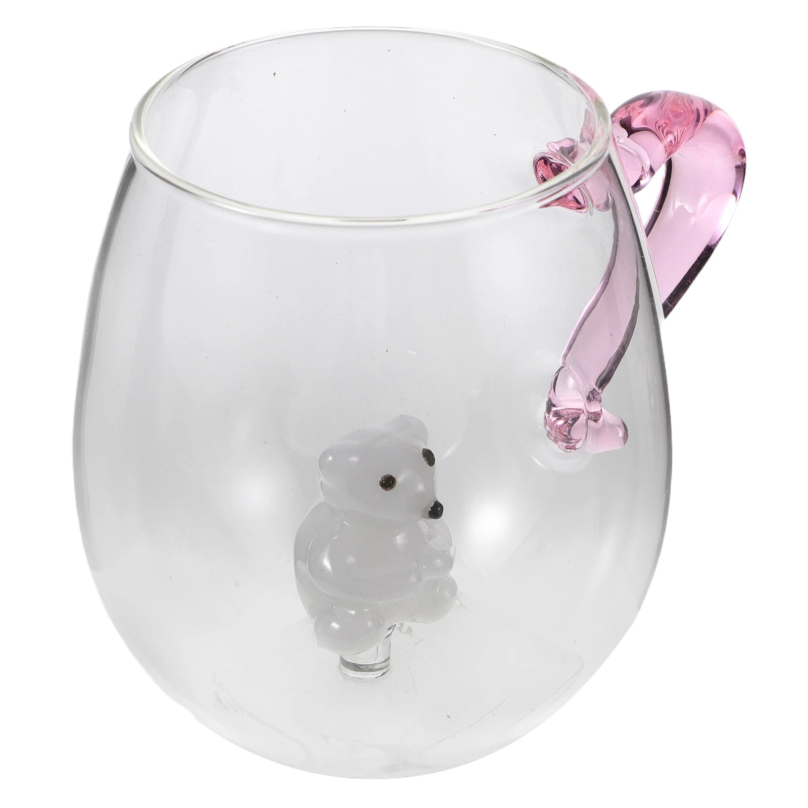 

Прозрачная рождественская стеклянная кофейная кружка с белым медведем внутри, 14 унций, ручка в форме сердца, день рождения, горячее какао, чай с молоком, домашняя рождественская стеклянная чашка
