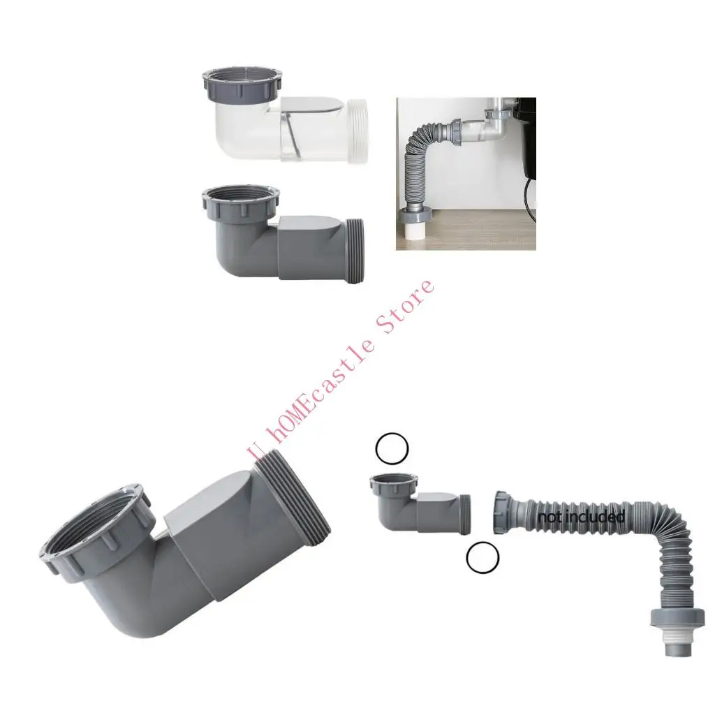 63HF Quick Plumbing Kitchen Sink Sewer Branch Joint Secure Connection Sewer Branch Fast Connection Pipe for Different Outlets