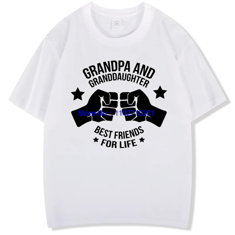 قمصان جديدة غير رسمية وتي شيرت الجد والحفيدة أفضل أصدقاء مدى الحياة موضة الجرافيك تي شيرت للجنسين القطن تي شيرت