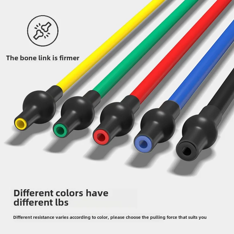 Bandas de resistencia con asas para ejercicio, equipo de entrenamiento de fuerza para hombres y mujeres en casa, banda de tubo de 5 niveles, cuerda de tracción