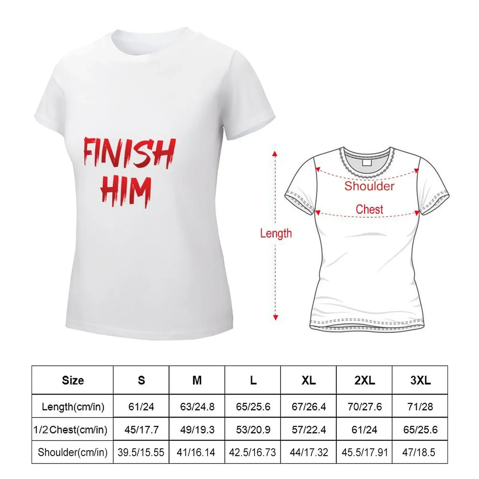 Finish Him T-shirt anime clothes korean fashion Aesthetic clothing Women tops