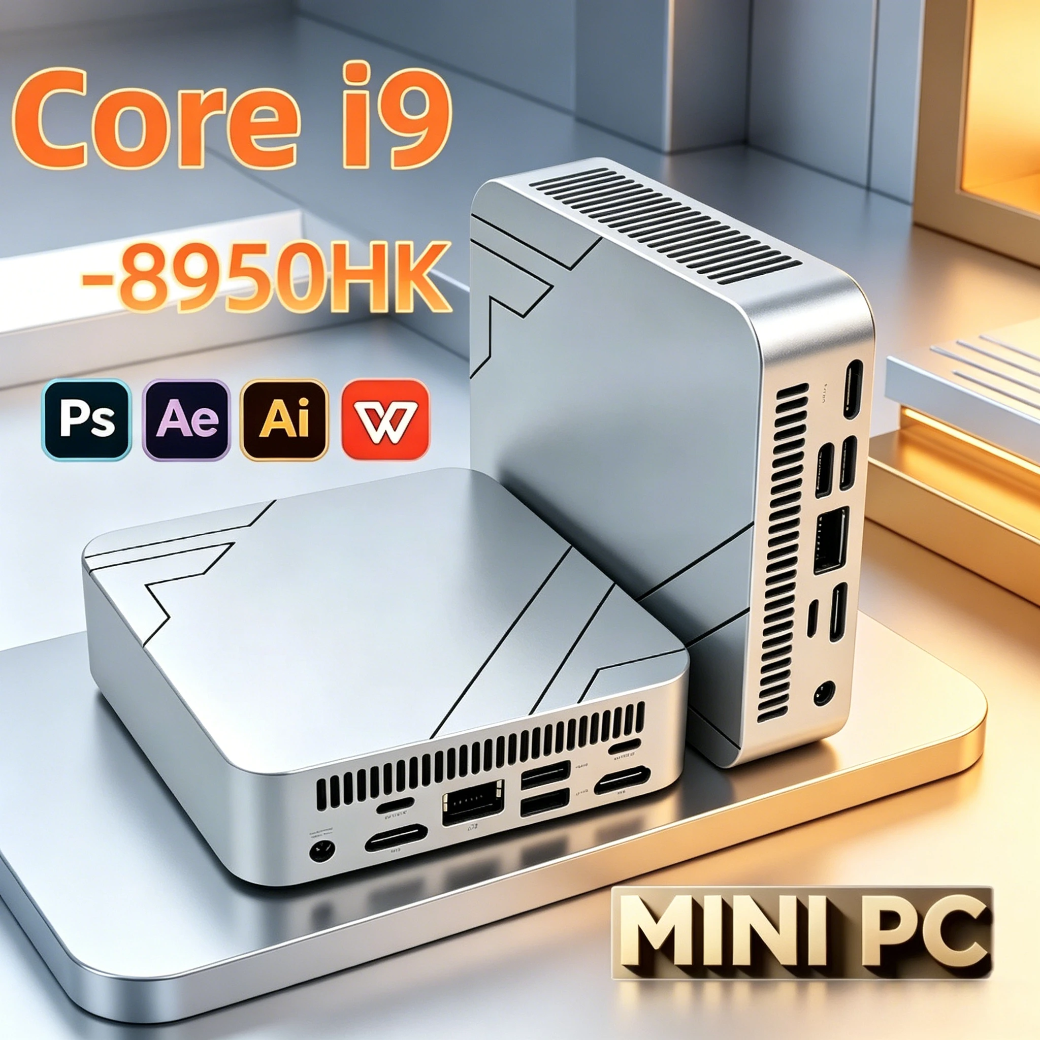 2026 Intel Core i9-8950HK Mini PC Gamer Portable Computer RAM 2TB SSD FHD Bluetooth WiFi6 Gaming Office 4K HDMI