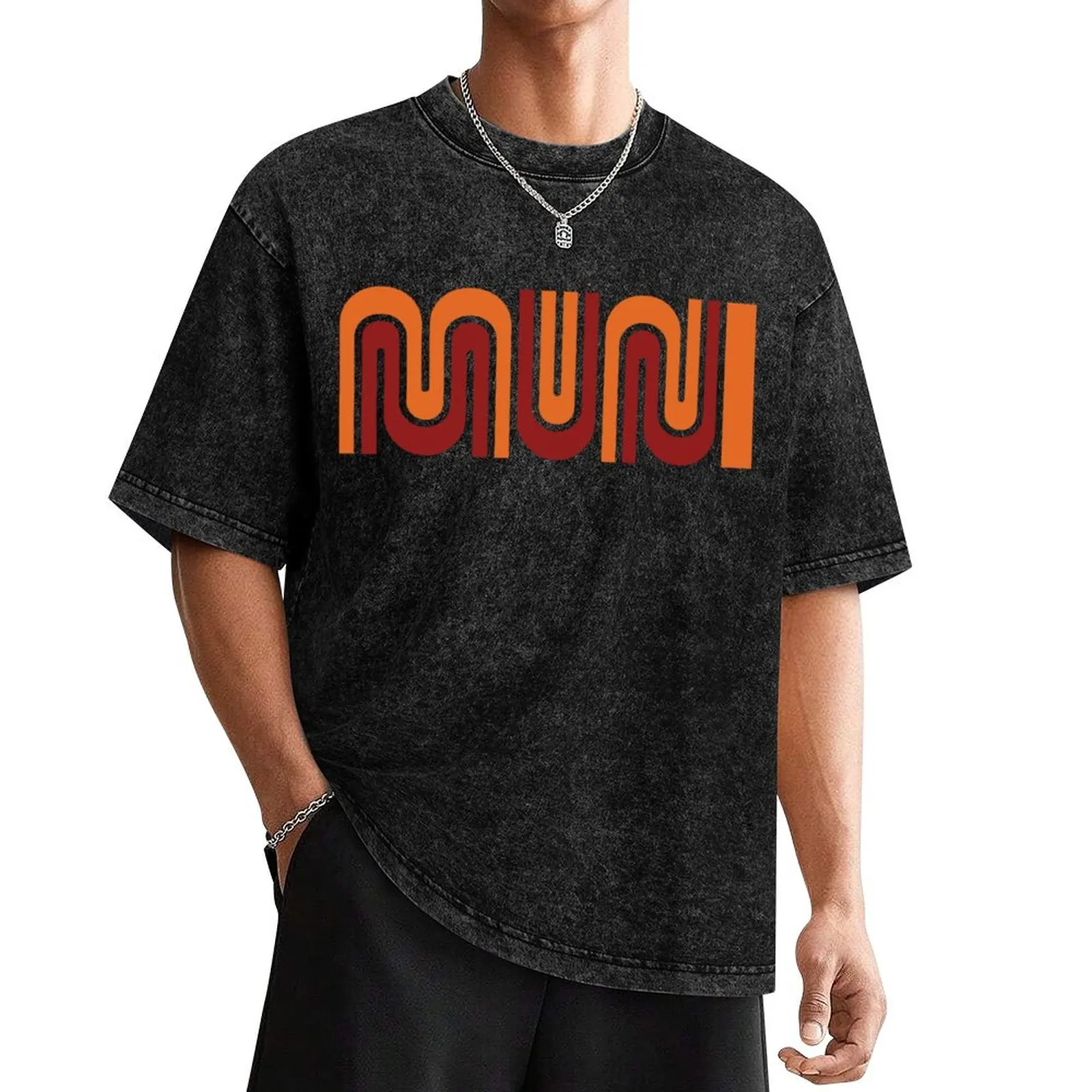 MUNI vintagebus logo T-Shirt boys animal print for a boy oversizeds man t shirt plus size men clothing