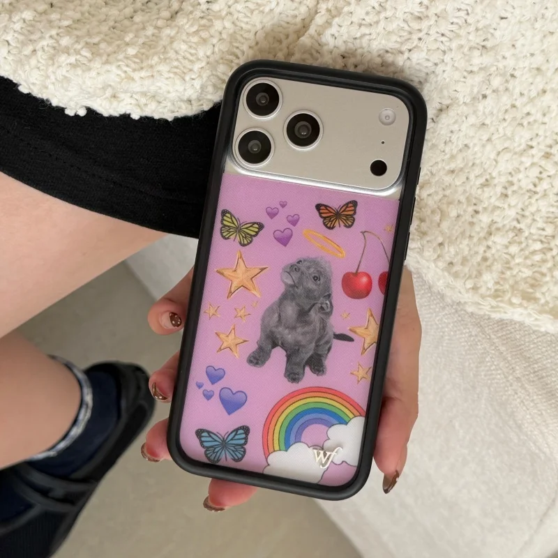 Flor selvagem ins brilhante estrela leopardo caso de telefone para iphone 12 13 14 15 16 17 pro max plus 17 airaties zebra presas filhote de cachorro wf capa ﻿