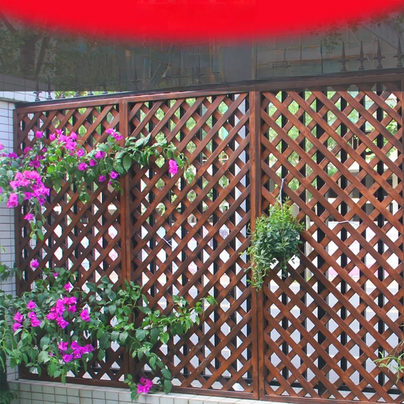 Outdoor Antiseptic Wood Fence Garden Fence Partition Fence Fence Courard Fence Balcony Flower Rack Grid Lattice