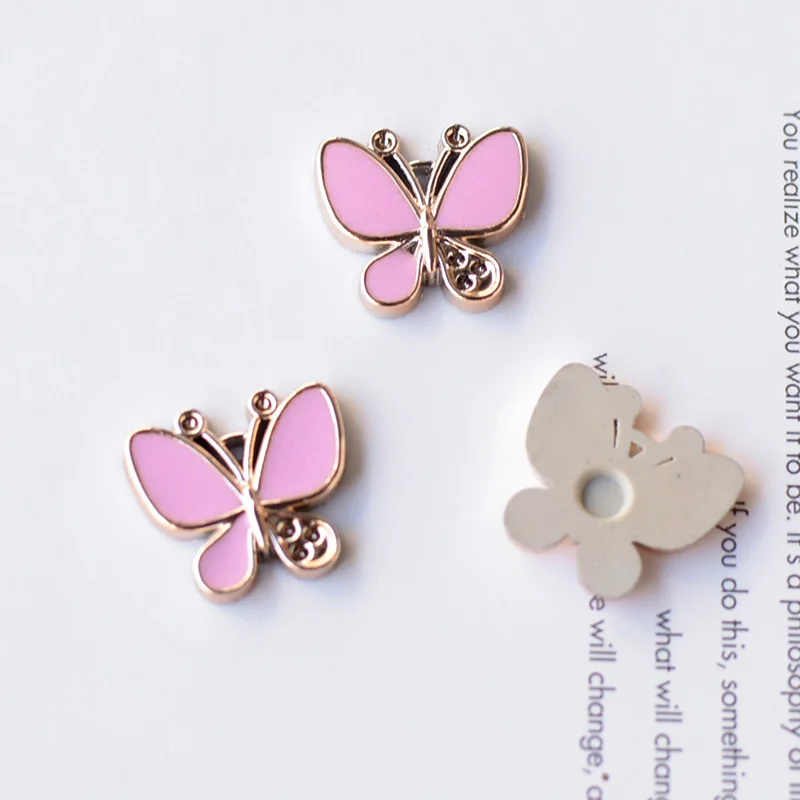 WFFNNKC 10-20Pcs Pink Series Butterfly Flower Flatback Resin Fashion Jewelry Making Accessories DIY Earrings Brooch Crafts Decor