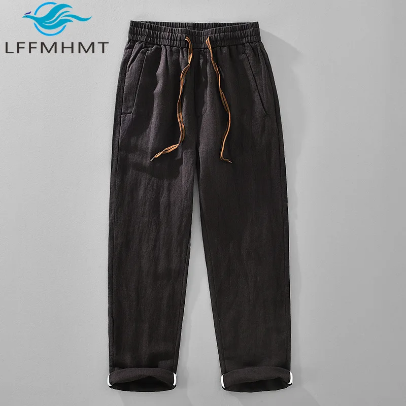 

1369 Good Quality Cotton Linen Casual Men's Pants Spring Summer Fashion Solid Color Japan Style Healthy Breathable Trouser Male