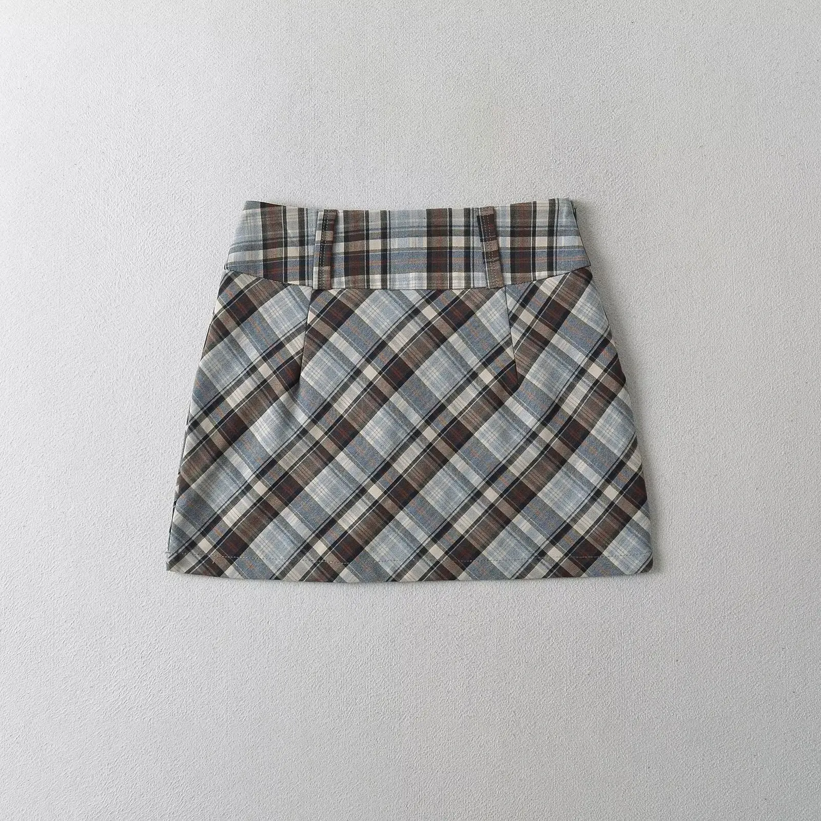 Hoge taille geruite rok dames bodycon a-lijn school sle retro Amerikaanse lente zomer ort rokken wikkel rond rokken