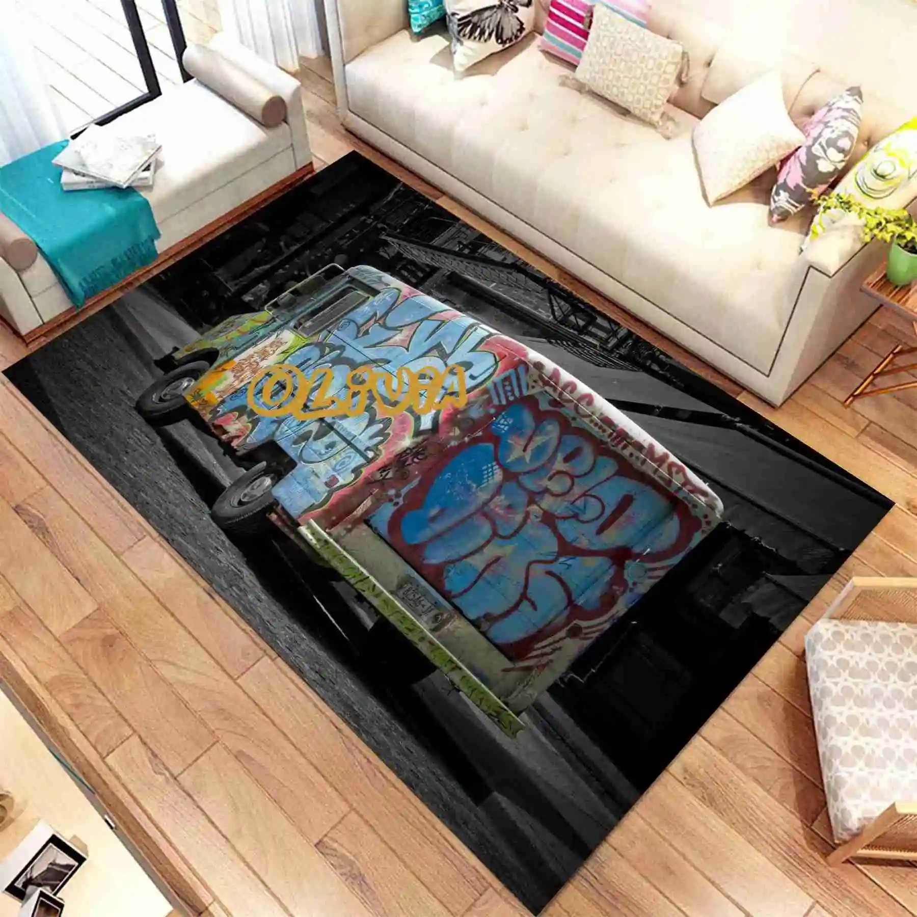 

Graffiti Wall Art Rug For Living Room, Fan , Area Rugs, Popular Carpet, Personalized Gift, themed Rug, Home Decor,Rug