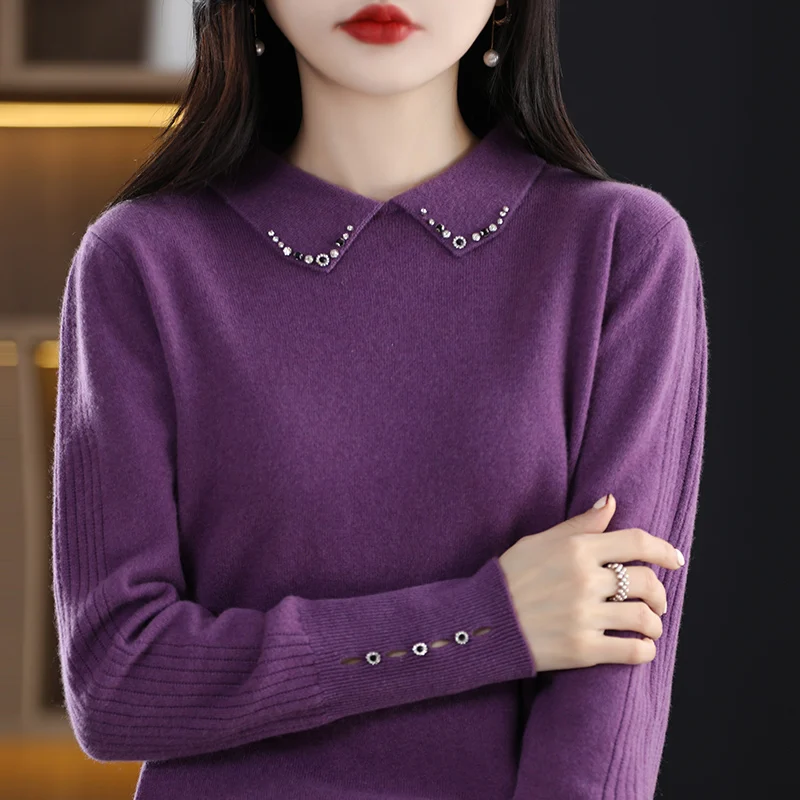 Early Spring Solid Casual Wool Sweaters Women Clothes Loose Fashion Simple All-match Knitted Pullovers Female Chic Knitwear Top