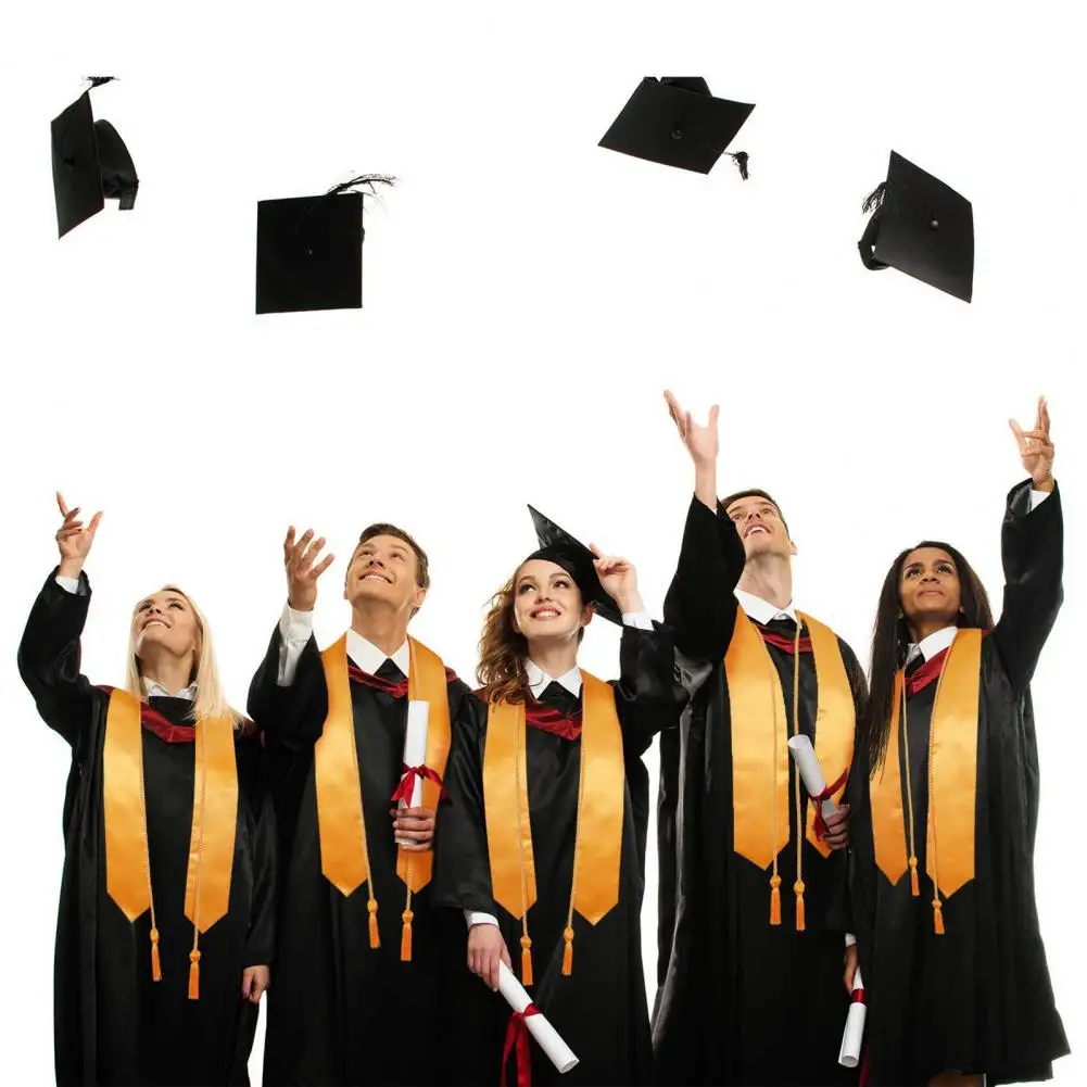 1 Set Academic Uniform Includes Hat Shawl Honour Rope V-Neck Bat-Sleeved Robe 2025 Graduation Cap And Gown Set